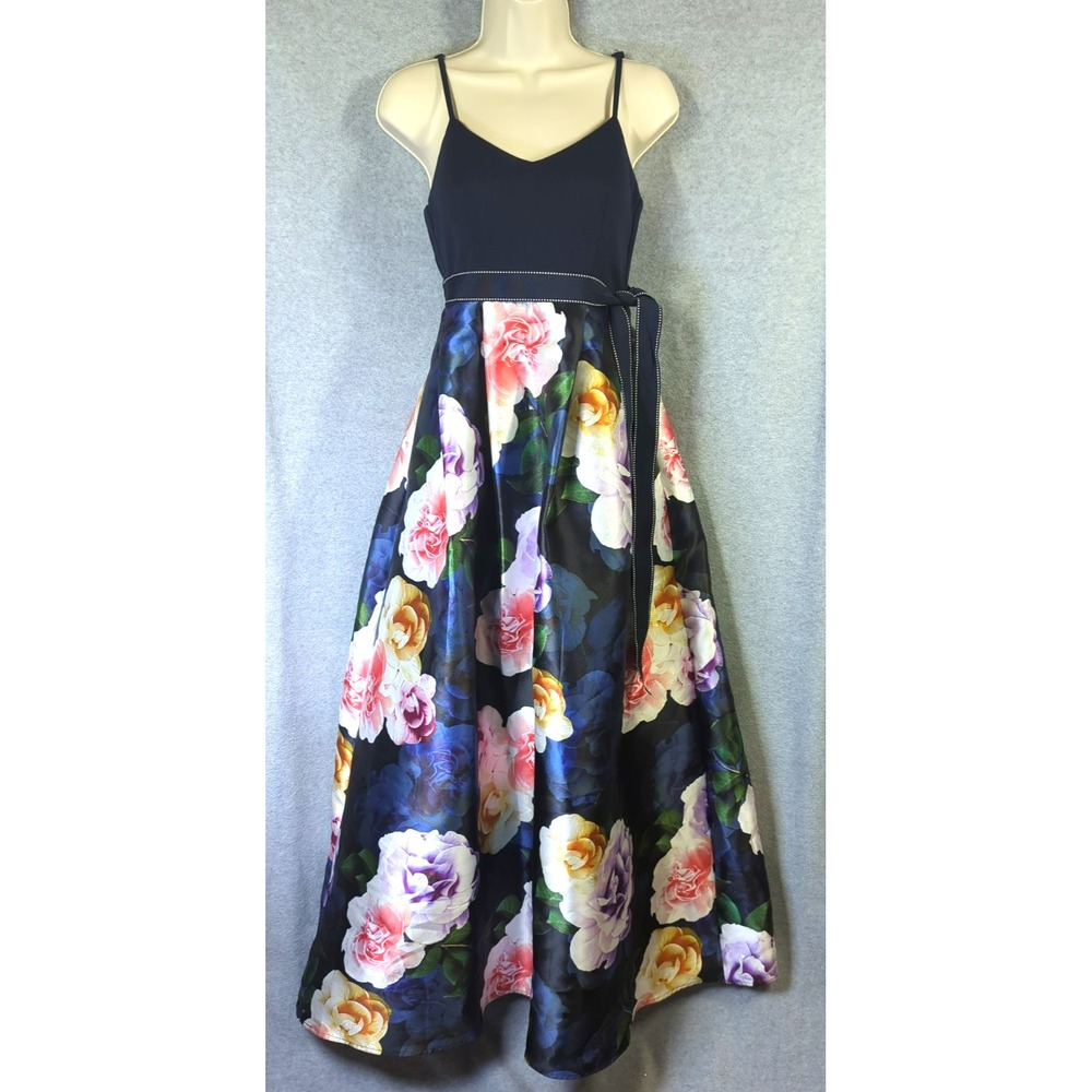 Ball Gown Maxi Dress Juniors 3/4 TEEZE ME Floral Full Feminine Chic Prom Wedding